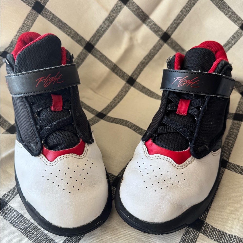 Jordan Black and Red Sneakers with Velcro Strap